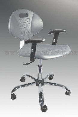 Лабораторный стул  полиуретановый Proxy-02-1-А серый
